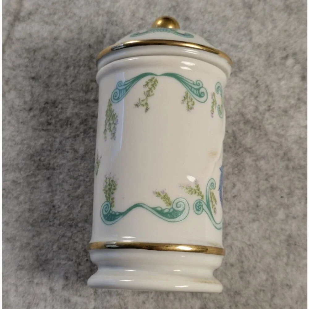 The Spice Carousel By Lenox Vintage 1993 Fine Porcelain Thyme w/ 24k Gold Trim